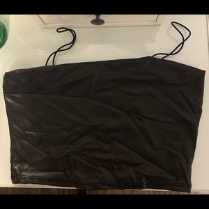 Garage Leather cropped top